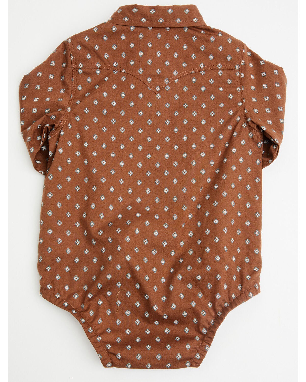 Image #3 - Wrangler Infant Boys' Boot Barn Exclusive Geo Print Long Sleeve Snap Onesie, Brown, hi-res