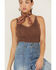 Beyond The Radar Women's Sweater Knit Tank Top, Brown, hi-res