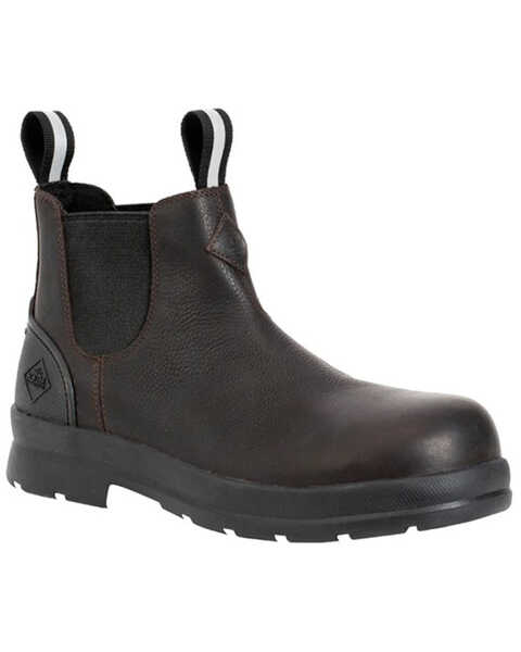 Muck Boots Men's Chore Farm Leather Chelsea Boots - Composite Toe , Black, hi-res