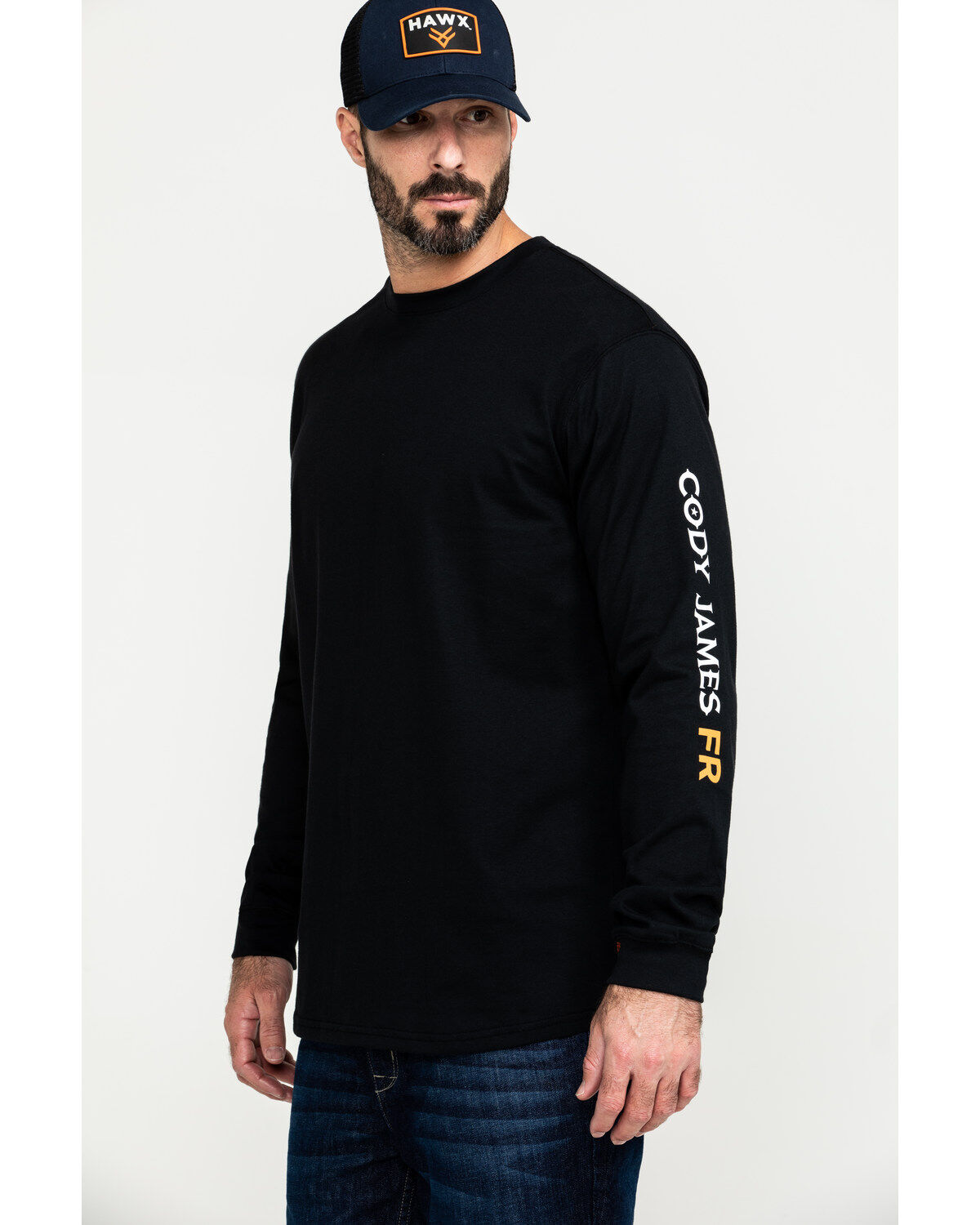 Image #3 - Cody James Men's FR Logo Long Sleeve Work Shirt - Tall, Black, hi-res