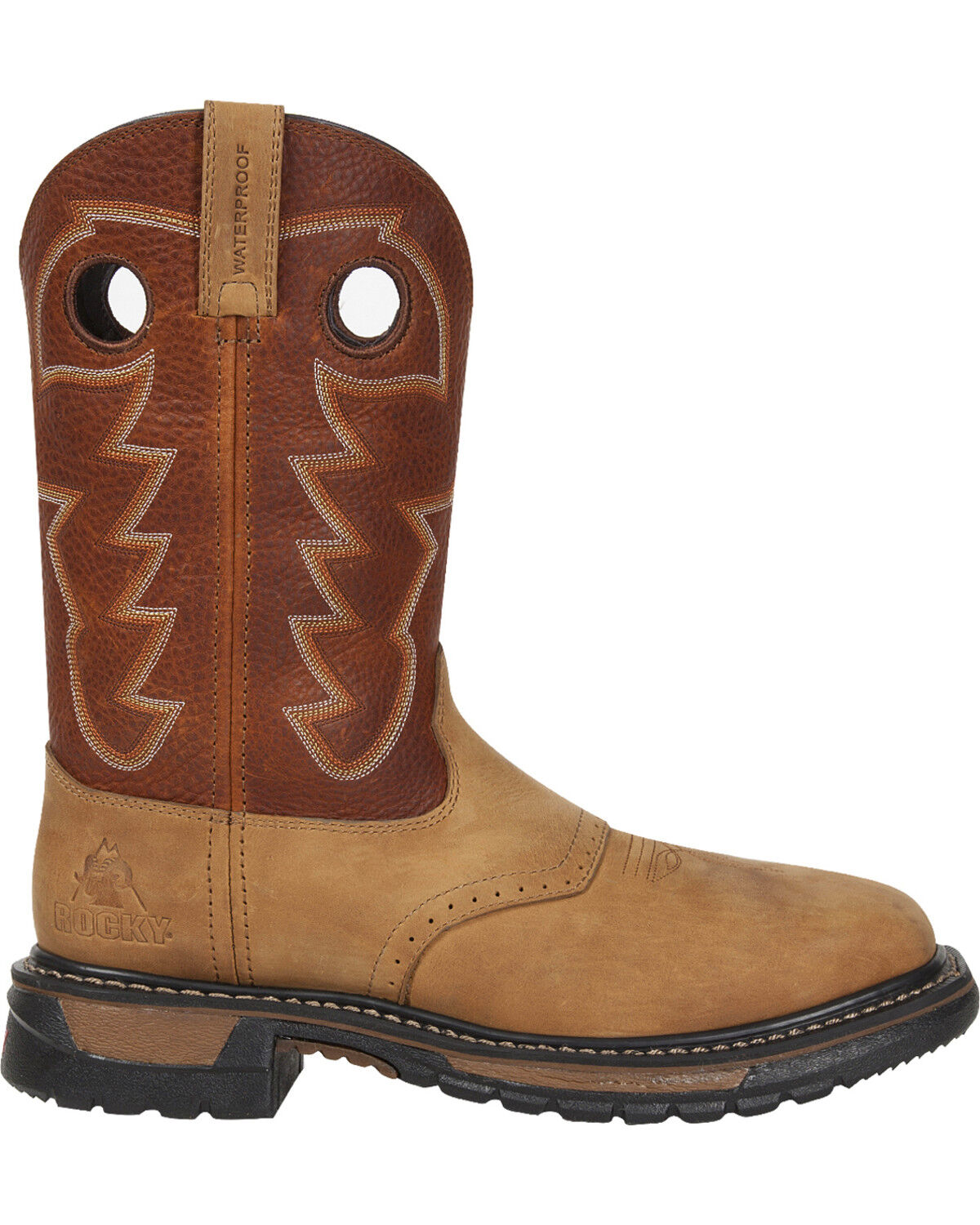 Image #2 - Rocky Men's Original Ride Waterproof Western Boots - Steel Toe, , hi-res