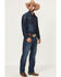 Image #1 - Cinch Men's Sawyer Dark Wash Loose Bootcut Stretch Denim Jeans, Indigo, hi-res