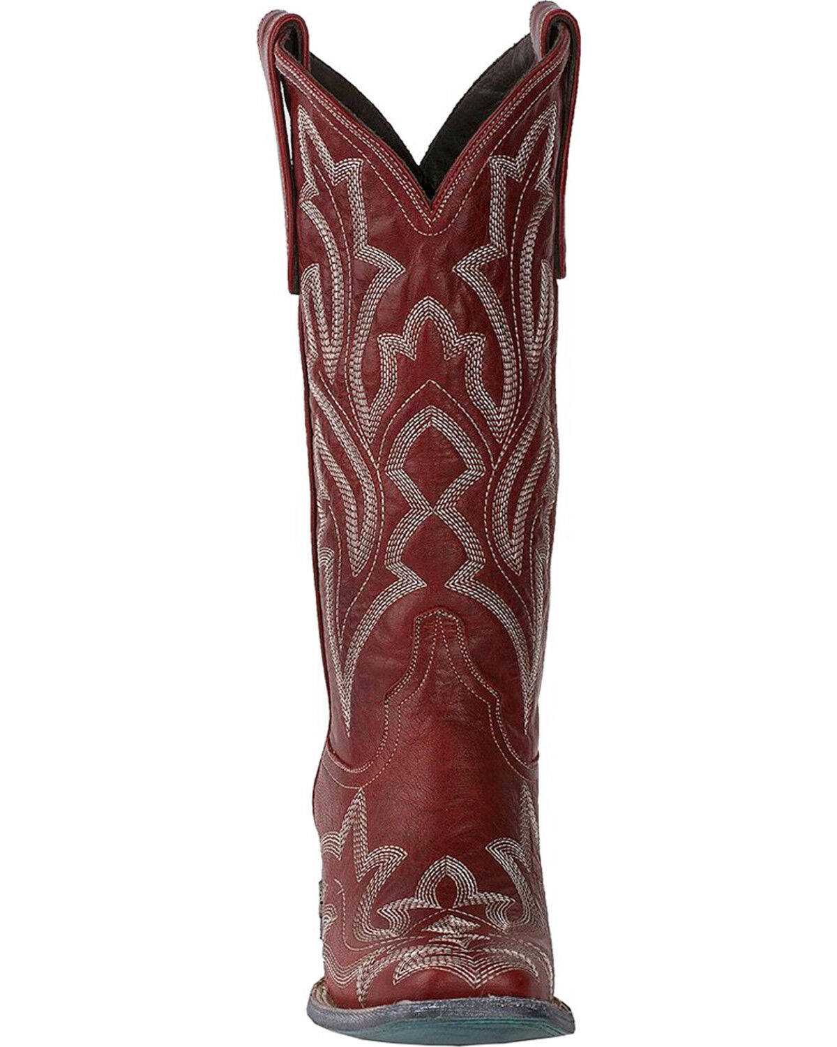 Image #4 - Lane Women's Saratoga Red Fancy Stitch Western Boots - Square Toe, , hi-res