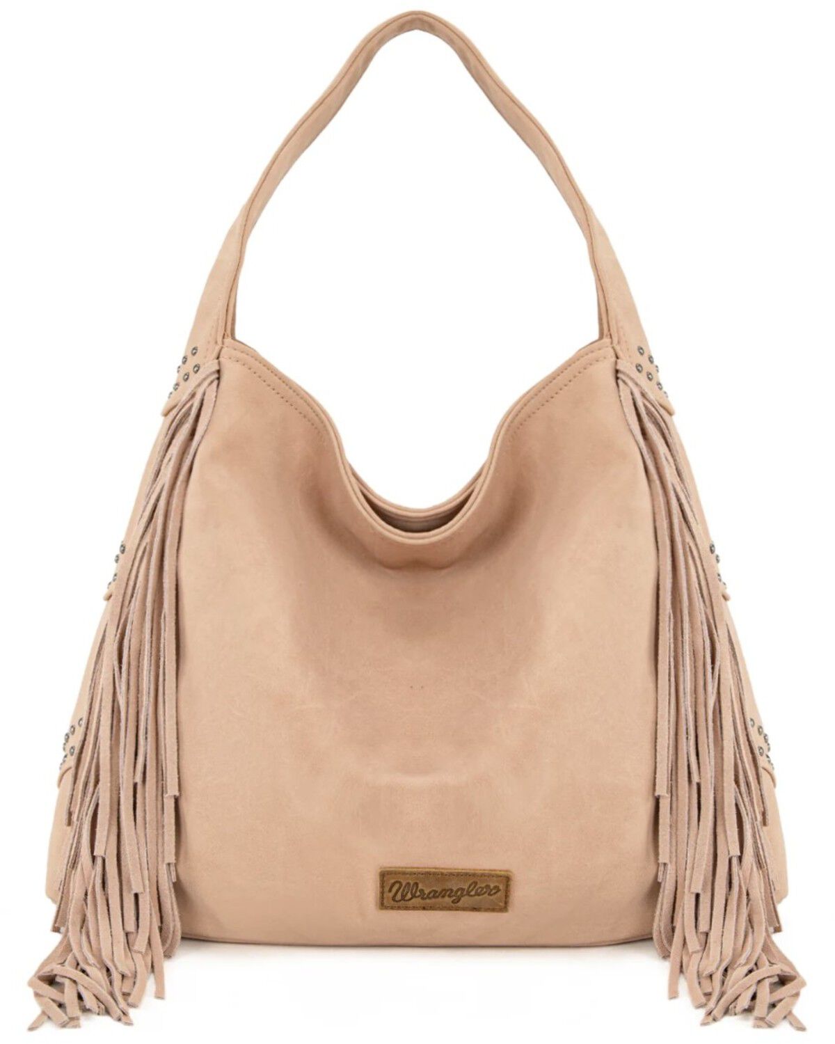 Image #2 - Wrangler Women's Shiloh Fringe Studded Hobo Bag, Dark Pink, hi-res