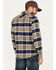 Brixton Men's Bowery Plaid Print Long Sleeve Button-Down Flannel Shirt, Blue, hi-res