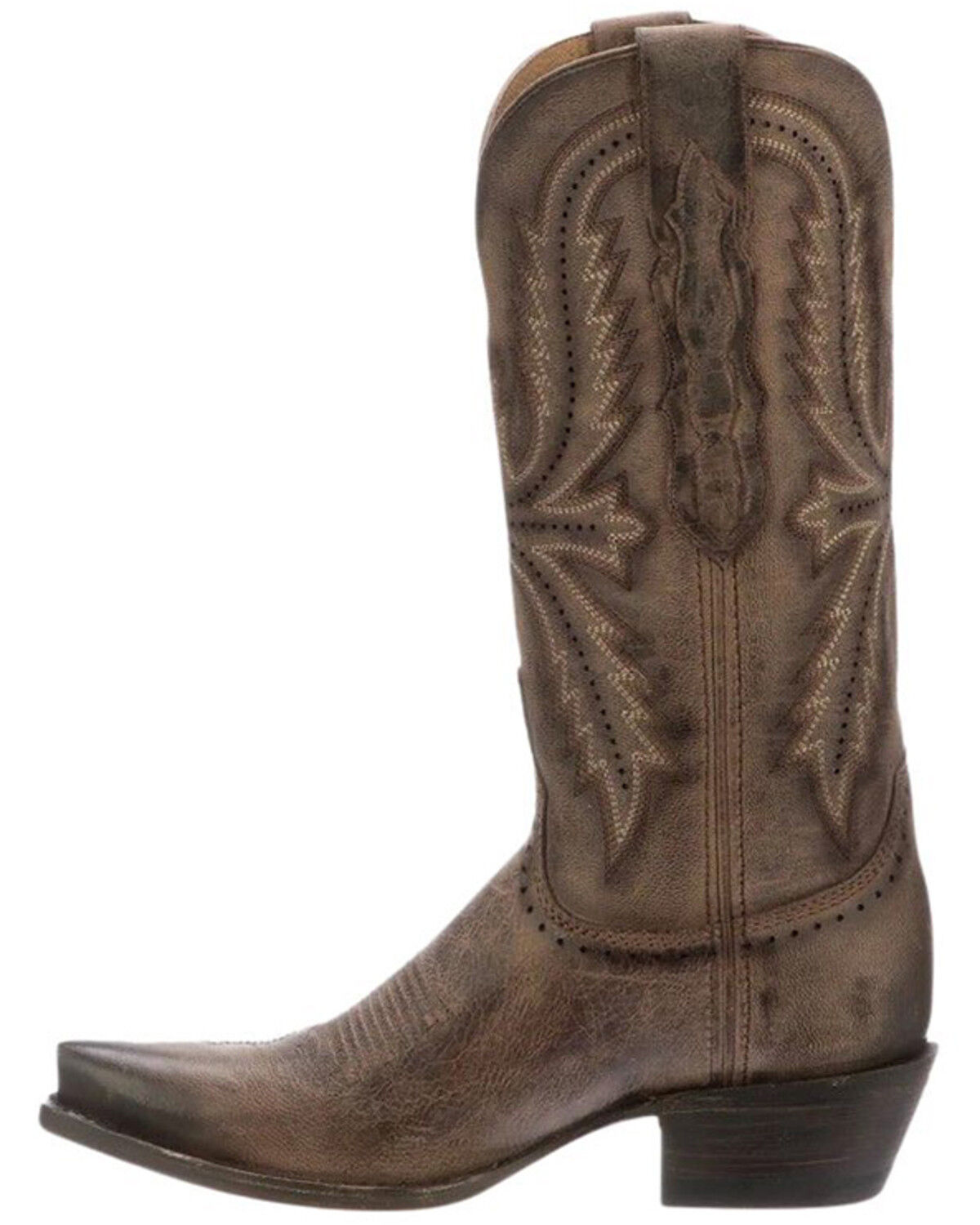 Image #2 - Lucchese Women's Marcella Western Boots - Snip Toe, Brown, hi-res