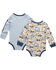Image #2 - Carhartt Infant Boys' Dream Construction Print Long Sleeve Snap Onesie Set - 2 Piece, Blue, hi-res