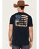 Howitzer Men's Coiled Freedom Flag Short Sleeve Graphic T-Shirt , Navy, hi-res