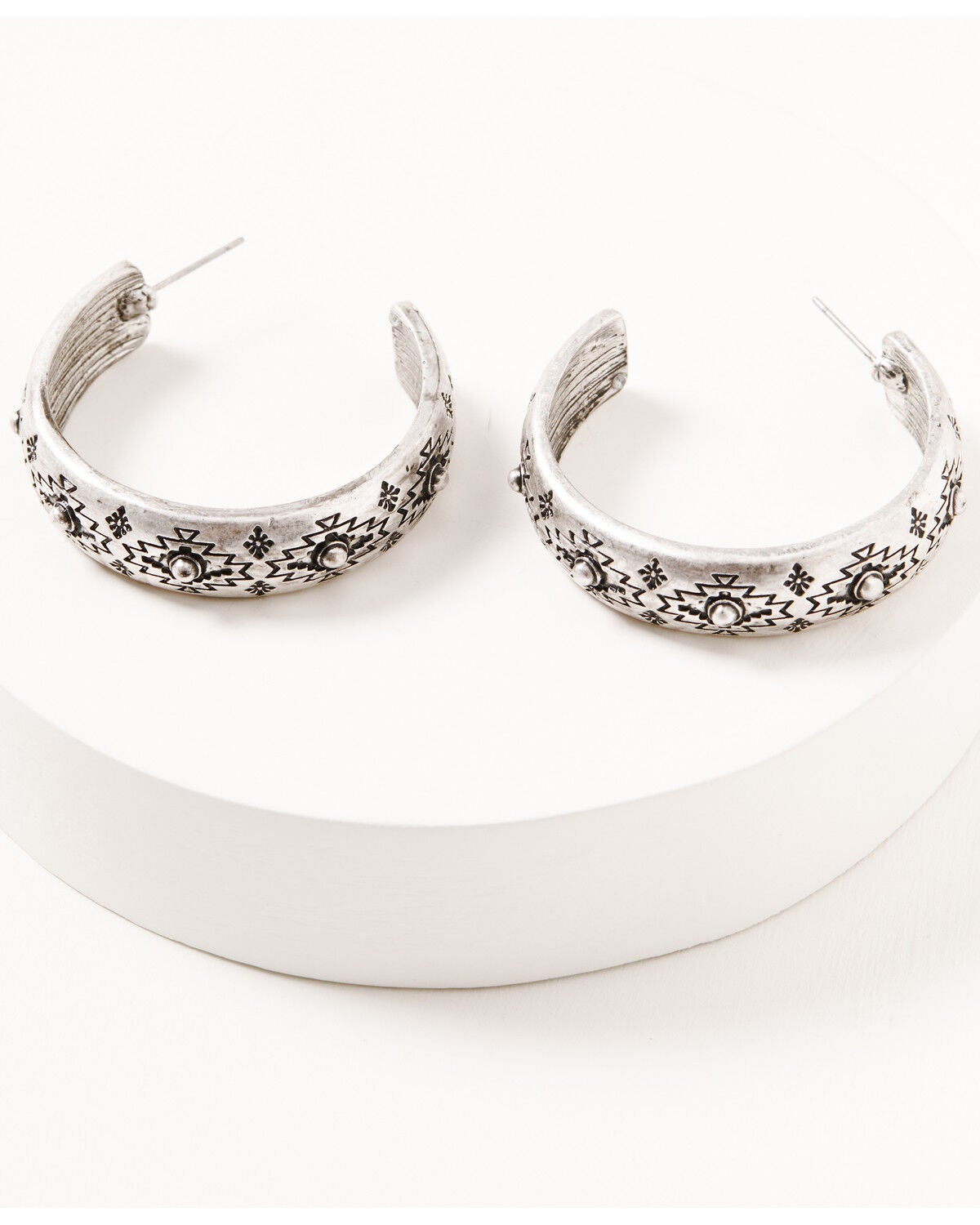 Shyanne Women's Shiloh Ridge Hoop Earrings, Silver, hi-res