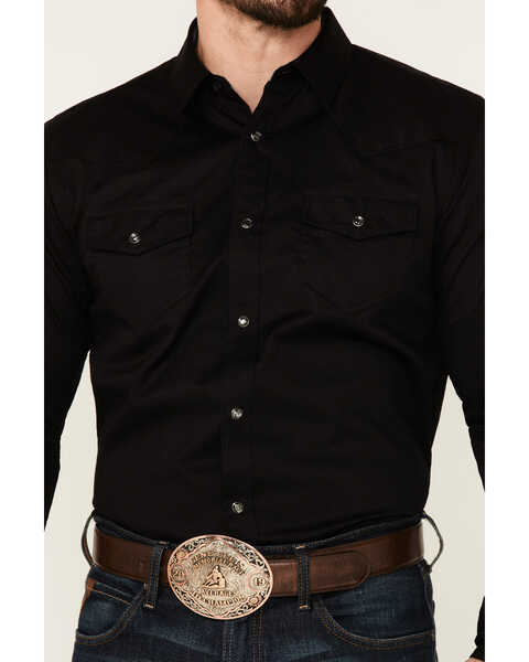 Cody James Men's Solid Treadstone Long Sleeve Snap Western Shirt , Black