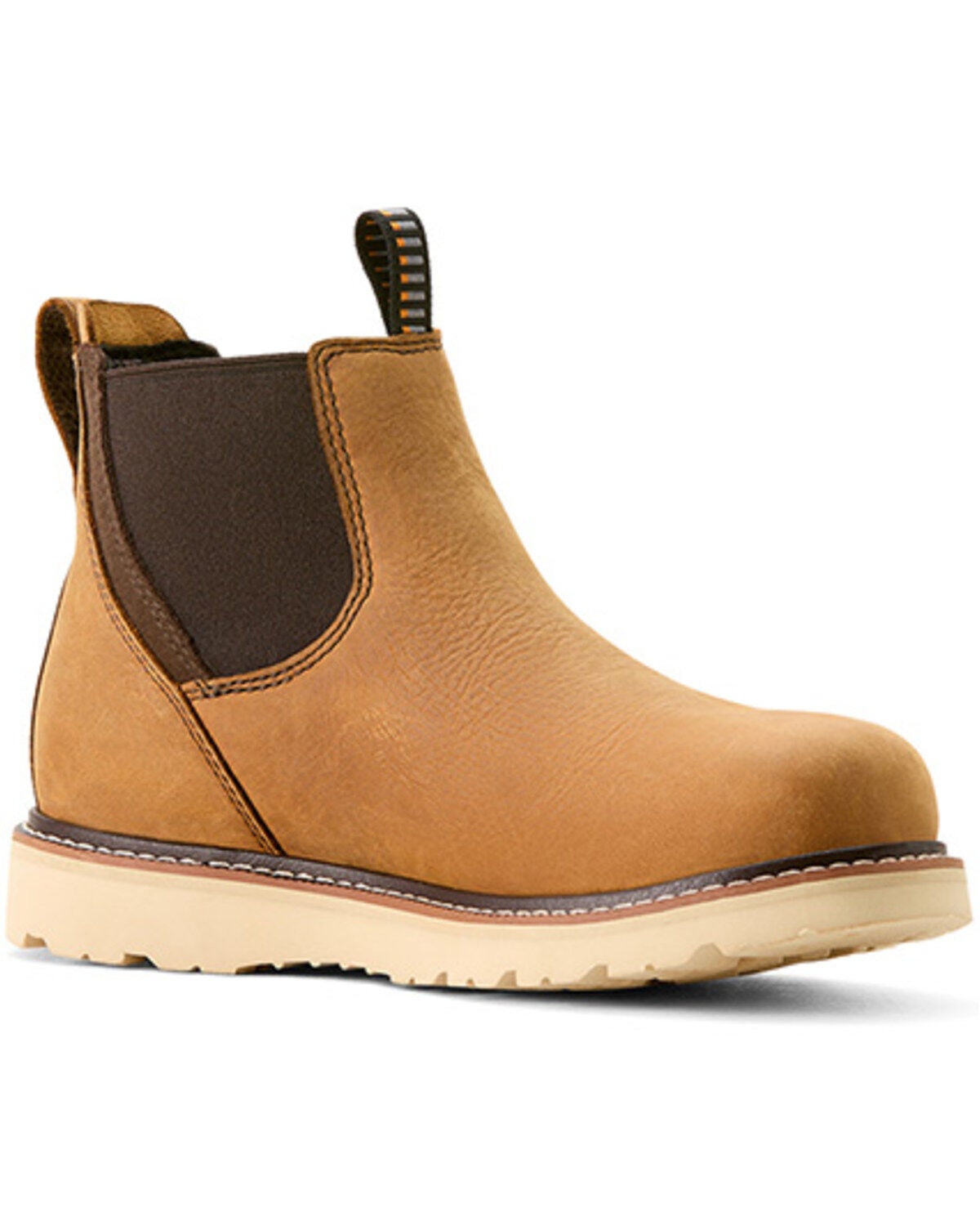 Ariat Women's 5.5" Rebar Wedge Chelsea Waterproof Work Boots - Soft Toe, Brown, hi-res