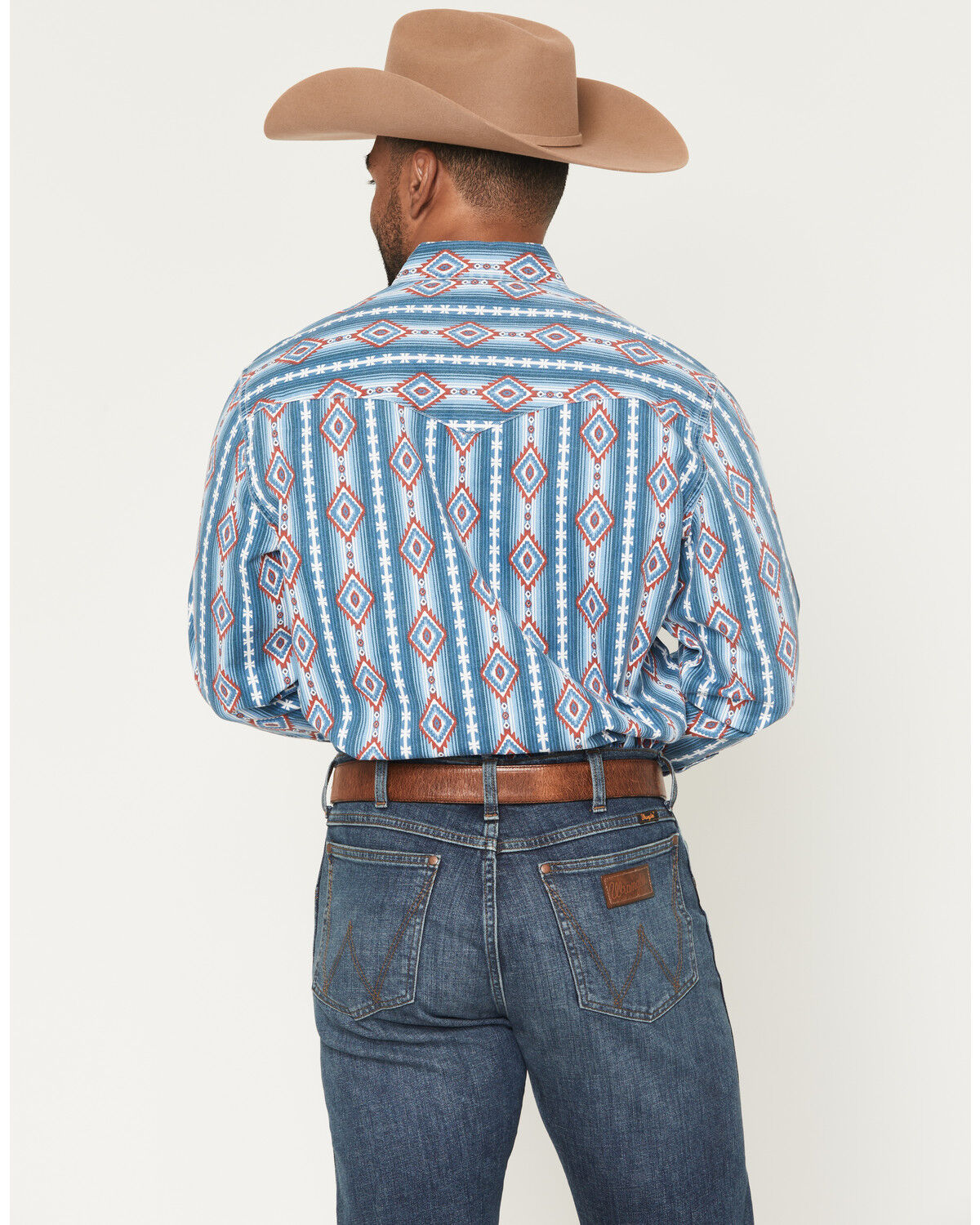 Image #4 - Wrangler Men's Vintage Brushpopper Americana Striped Print Long Sleeve Snap Western Shirt, Multi, hi-res