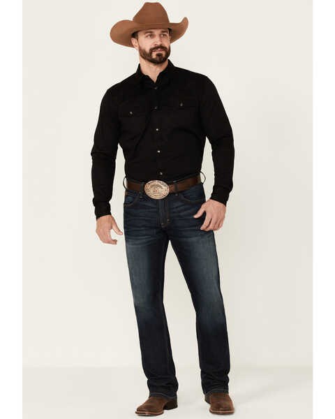 Image #2 - Cody James Men's Solid Treadstone Long Sleeve Snap Western Shirt , Black, hi-res