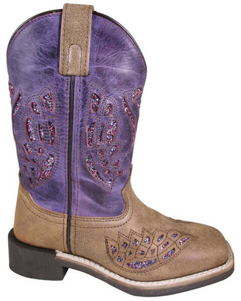 Smoky Mountain Little Girls' Trixie Western Boots - Broad Square Toe, Purple, hi-res
