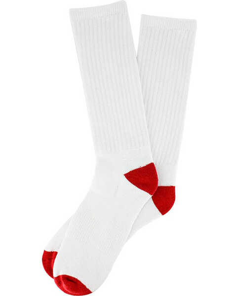 Boot Barn® Youth Crew Sock 3 Pack, White, hi-res