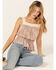 Image #1 - Wild Moss Women's Floral Paisley Patchwork Crochet Tank Top, , hi-res