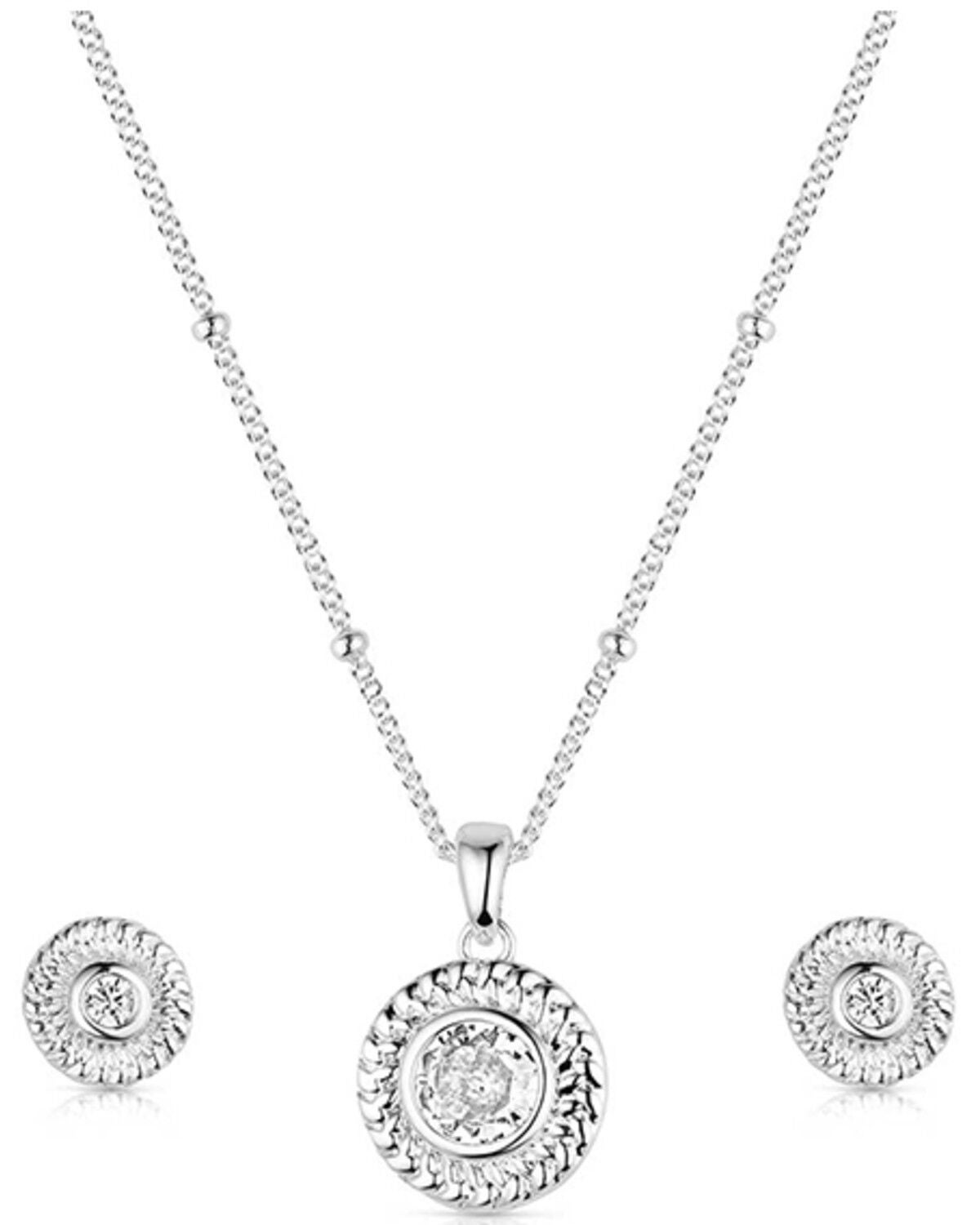 Montana Silversmiths Women's Mountain Rain Jewelry Set - 3 Piece, Silver, hi-res