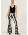 Image #1 - Ranch Dress'n Women's Full Del Rio Southwestern Print Super Flare Pants, Black, hi-res