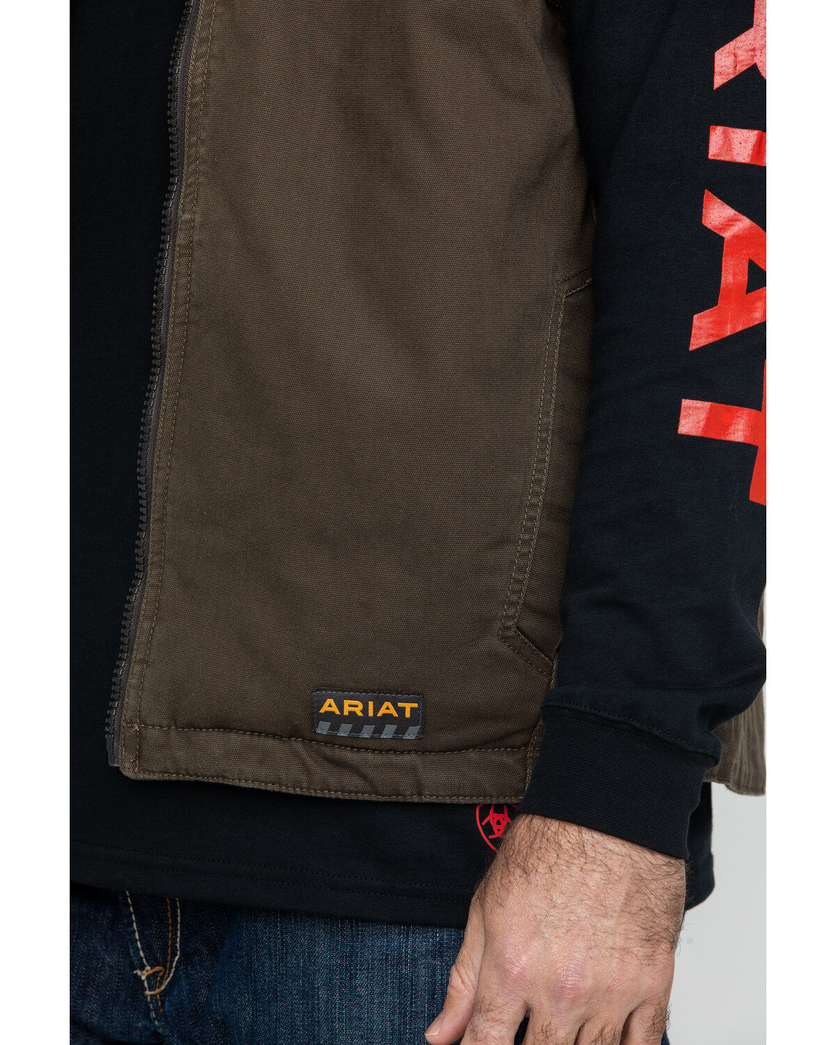Image #4 - Ariat Men's Loden Rebar Washed Dura Canvas Insulated Work Vest - Big & Tall, , hi-res