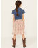 Sugar California Girls' Denim and Floral Print Skirt Dress, Ivory, hi-res