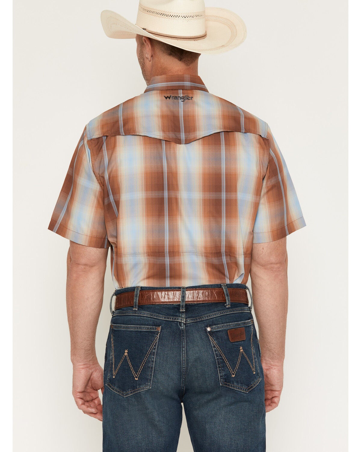 Image #4 - Wrangler ATG Men's Plaid Print Short Sleeve Snap Performance Western Shirt - Big, Multi, hi-res