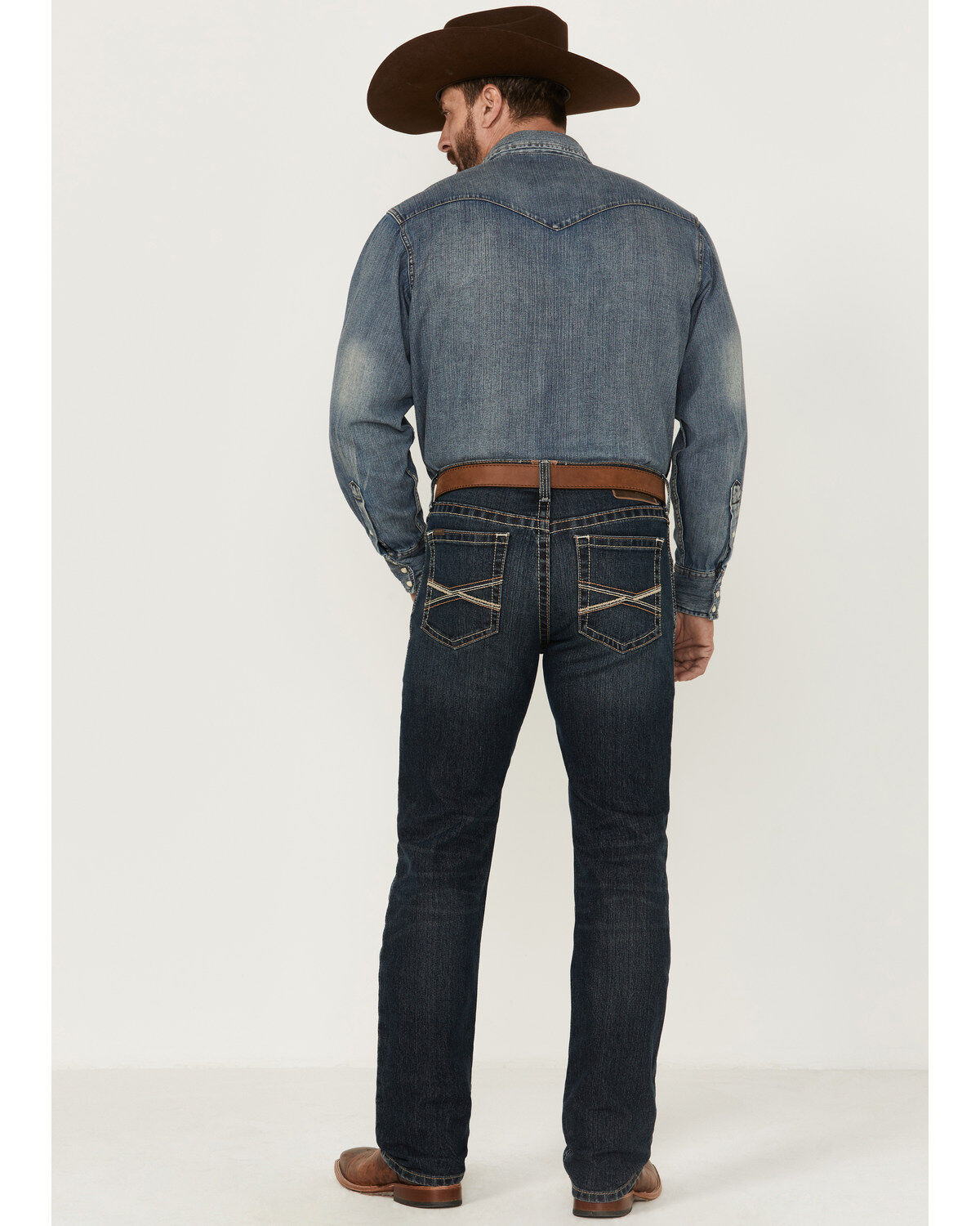 Image #3 - Ariat Men's M2 Bisman Gage Stretch Relaxed Stackable Bootcut Jeans, Blue, hi-res