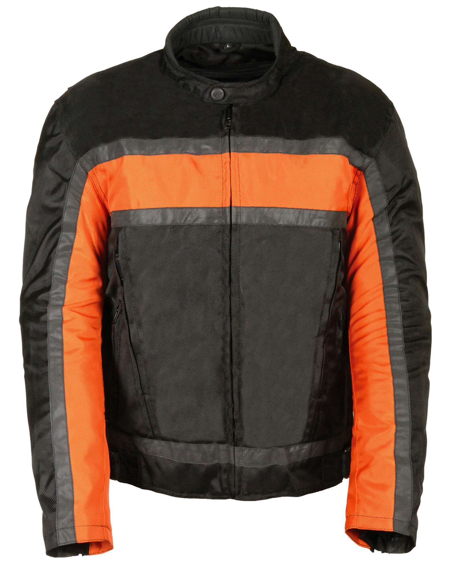 Image #1 - Milwaukee Leather Men's Reflective Stripe Racer Jacket - 4X, , hi-res
