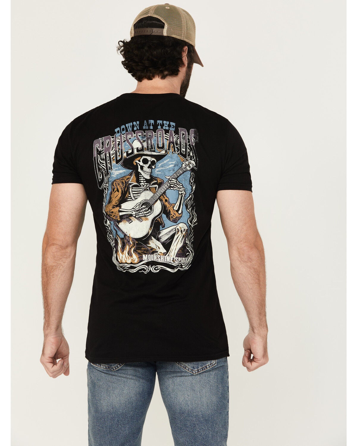 Moonshine Spirit&reg; Men's Crossroads Short Sleeve Graphic T-Shirt, Black, hi-res