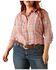 Image #1 - Ariat Women's Billie Jean Plaid Print Long Sleeve Button-Down Western Shirt - Plus, Rose, hi-res