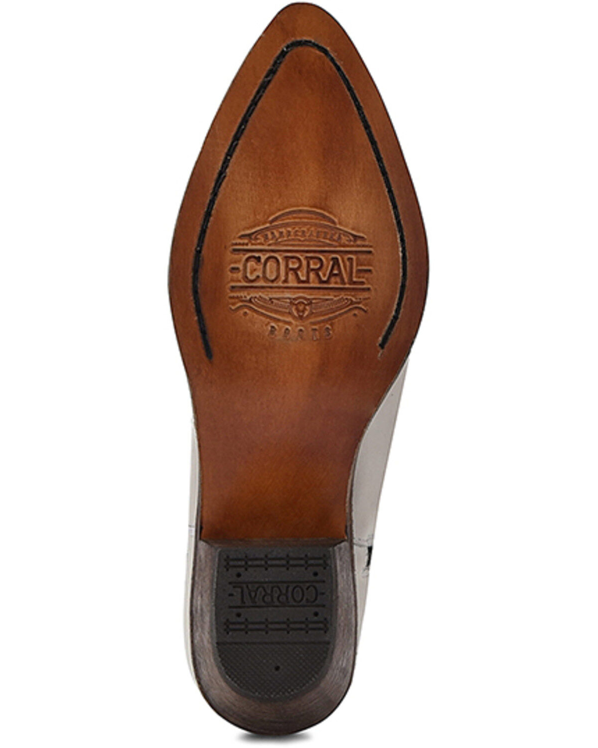 Image #5 - Corral Women's Fringe Inlay Ankle Western Boots - Snip Toe, White, hi-res