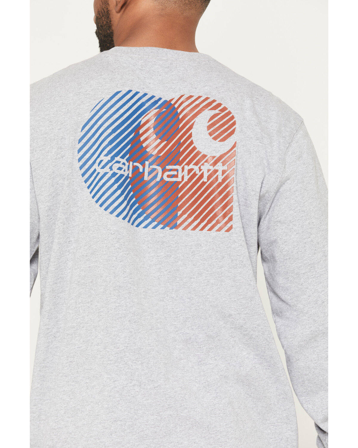 Image #4 - Carhartt Men's Relaxed Fit Heavyweight Solid Long Sleeve T-Shirt, Heather Grey, hi-res