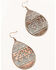 Image #2 - Shyanne Women's Bronze Southwestern Motif Teardrop Chandelier Earrings , Rust Copper, hi-res