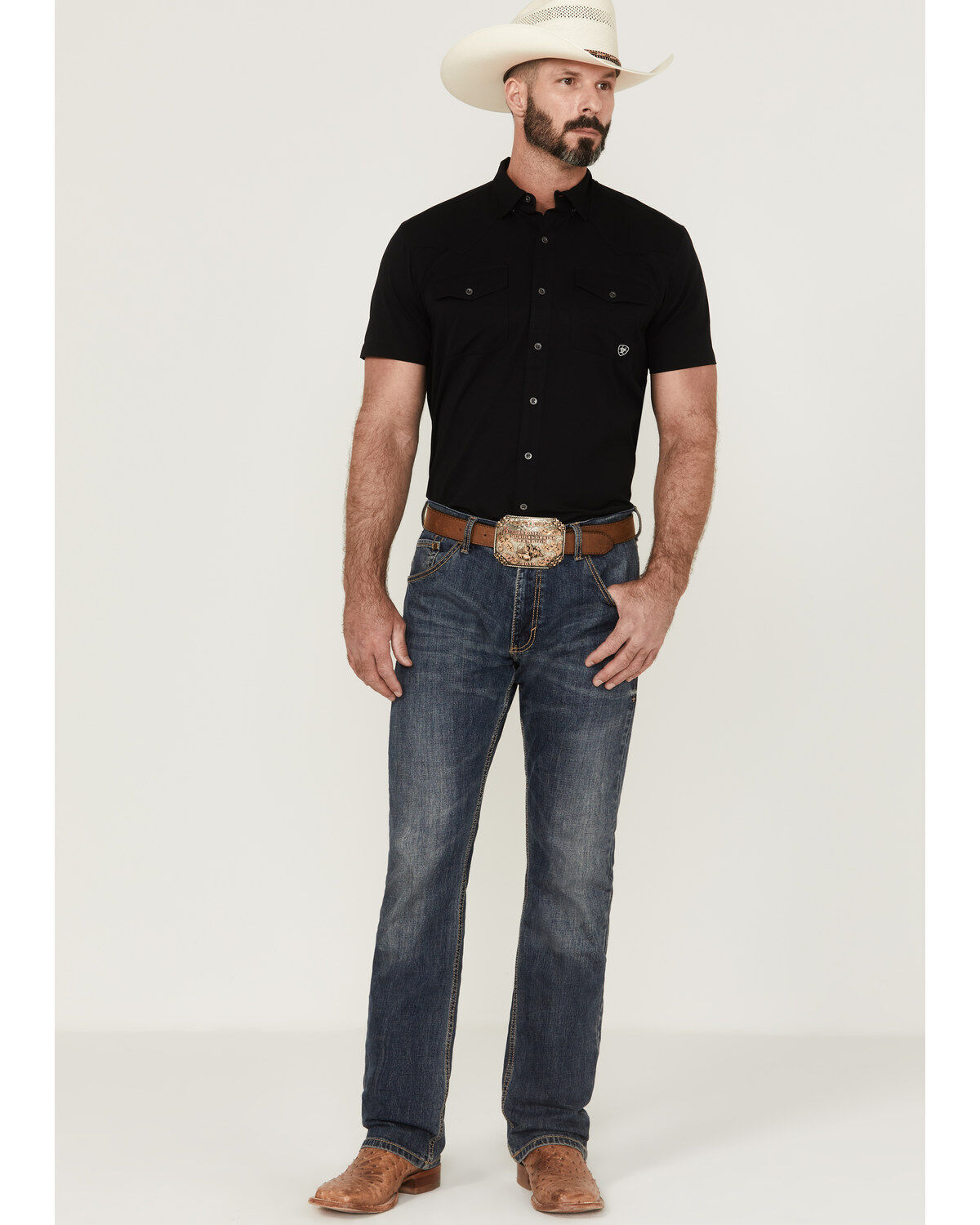 Image #2 - Ariat Men's Venttek Solid Western Shirt, Black, hi-res