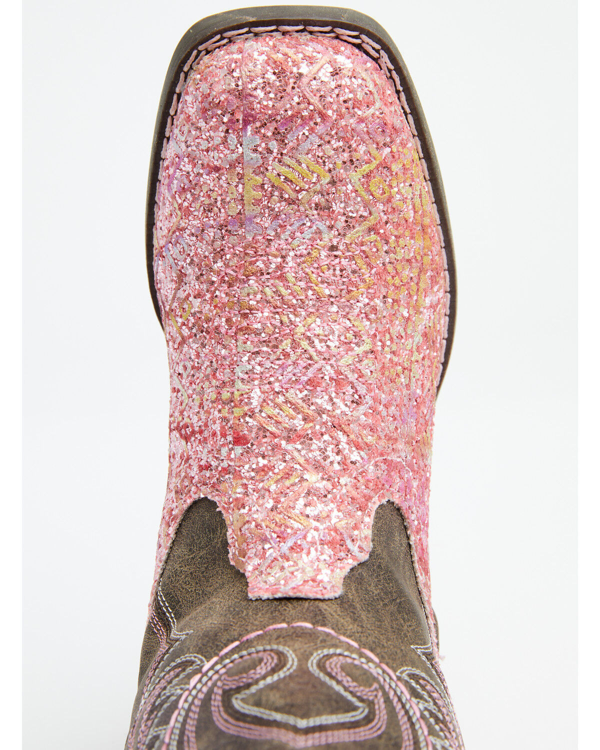 Image #6 - Roper Little Girls' Glitter Southwest Western Boots - Square Toe, Pink, hi-res