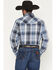 Image #4 - Ely Walker Men's Plaid Print Long Sleeve Pearl Snap Western Shirt - Tall, Blue, hi-res