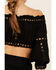 Image #5 - Revel Women's Cropped Off Shoulder Crochet Top, Black, hi-res