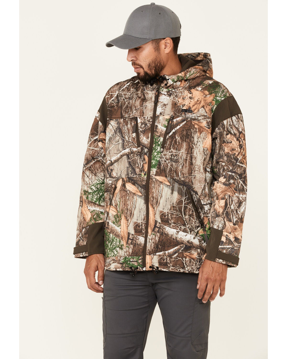 Wrangler ATG Men's All-Terrain Camo Zip-Front Hooded Softshell Jacket