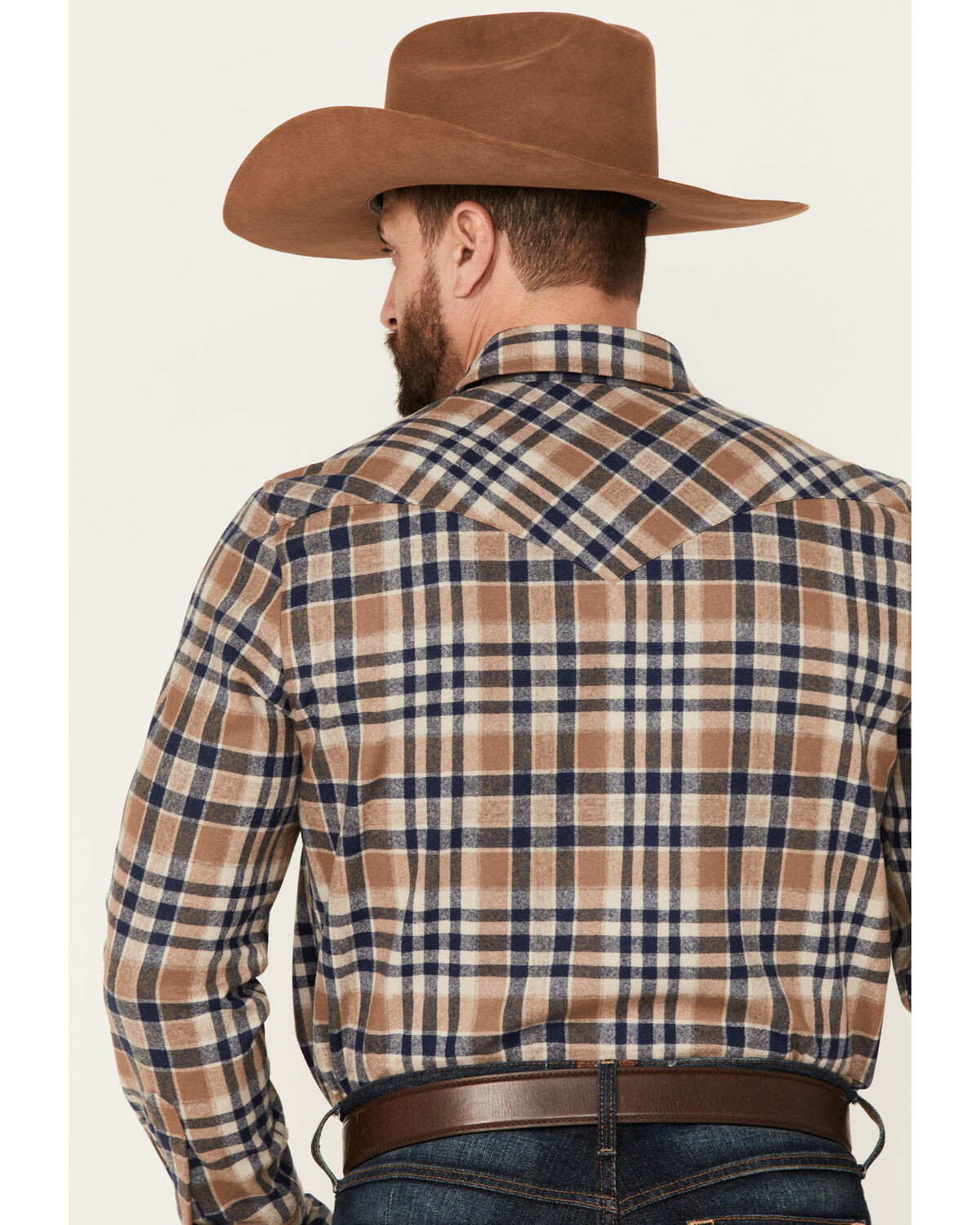 Image #4 - Pendleton Men's Canyon Ombre Plaid Long Sleeve Button-Down Western Shirt, Navy, hi-res