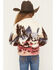 Image #4 - Shyanne Girls' Teton Snap Front Printed Sherpa Jacket, Cream, hi-res