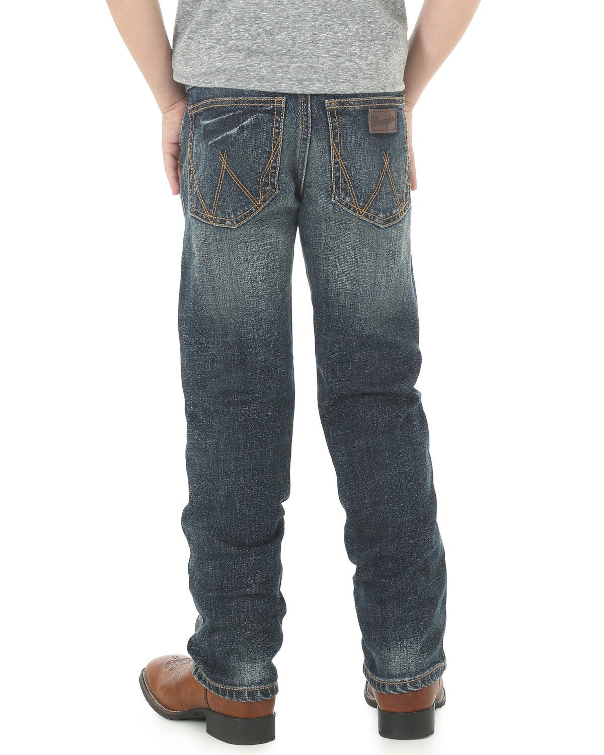 Wrangler Retro Boys' 1-7 Low Slim Straight Jeans, Indigo, hi-res