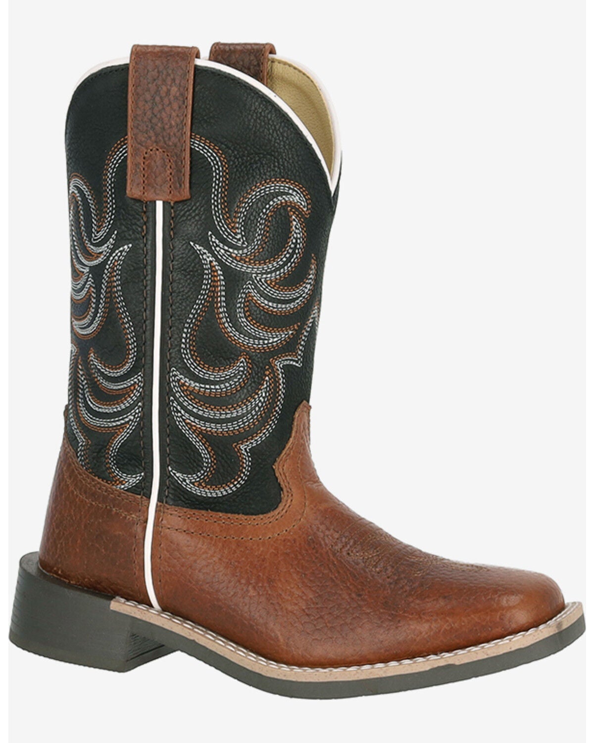 Image #2 - Smoky Mountain Boys' Grant Western Boots - Broad Square Toe, Black, hi-res