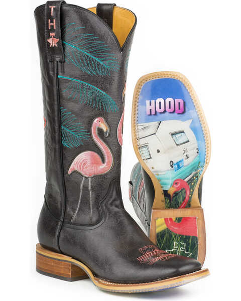 Image #1 - Tin Haul Women's Trailerhood Western Boots - Broad Square Toe, Black, hi-res