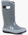 Bogs Girls' Solid Rain Boots - Round Toe, Grey, hi-res