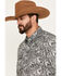 Image #2 - Cody James Men's Mamba Paisley Print Long Sleeve Western Snap Shirt - Tall, Black, hi-res
