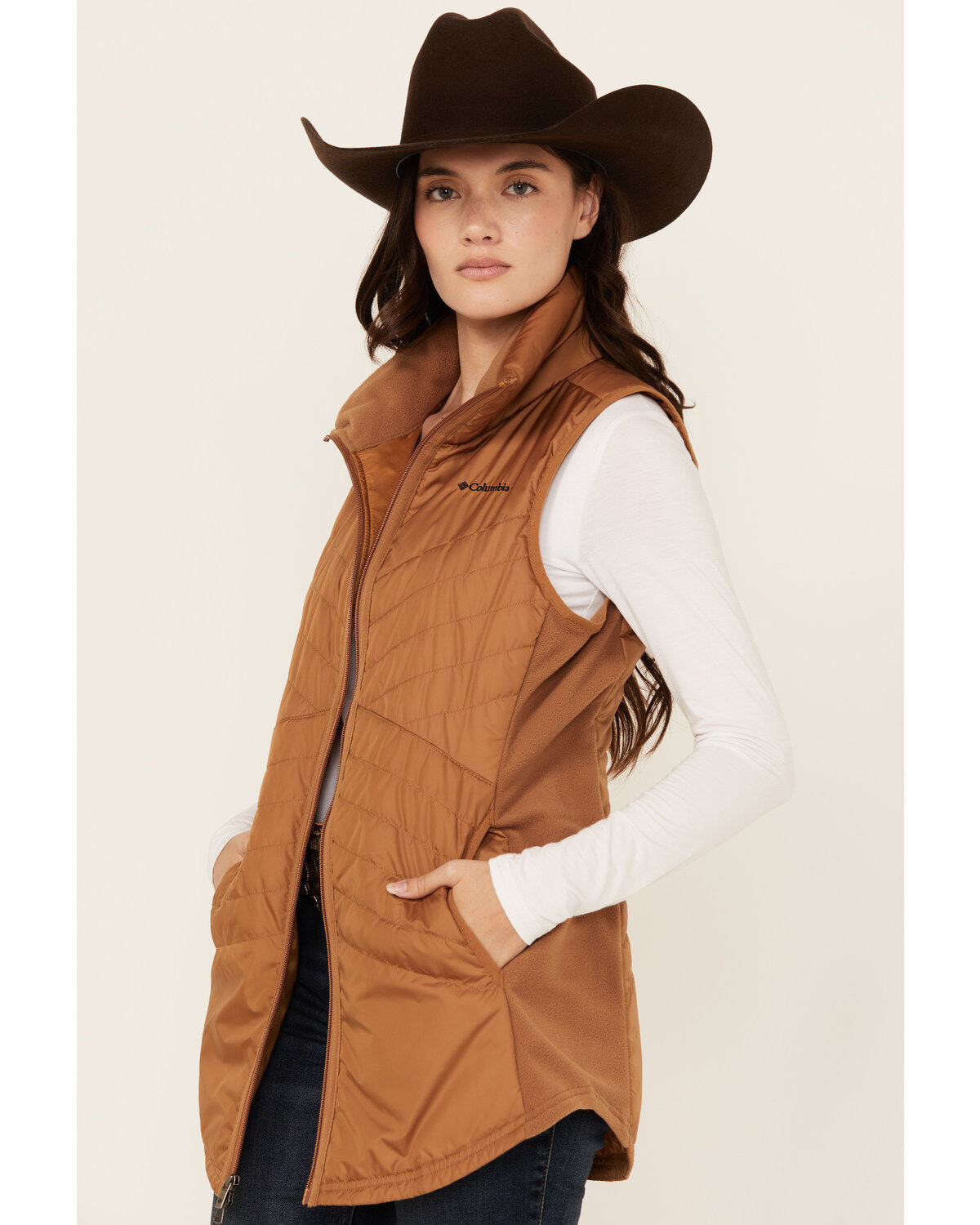Image #2 - Columbia Women's Mix It Around Long Vest, Camel, hi-res