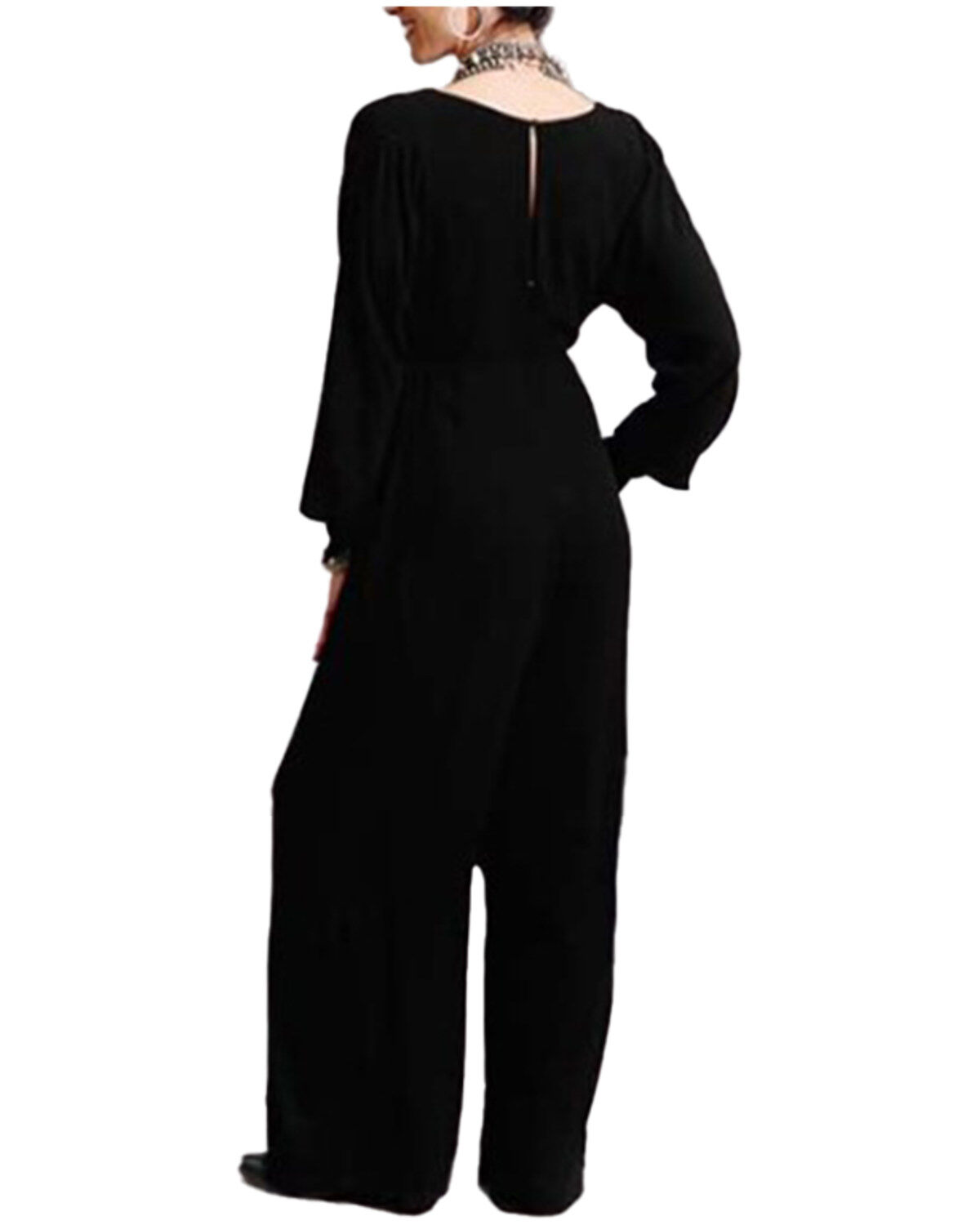 Image #2 - Stetson Women's Crepe Long Sleeve Jumpsuit, Black, hi-res
