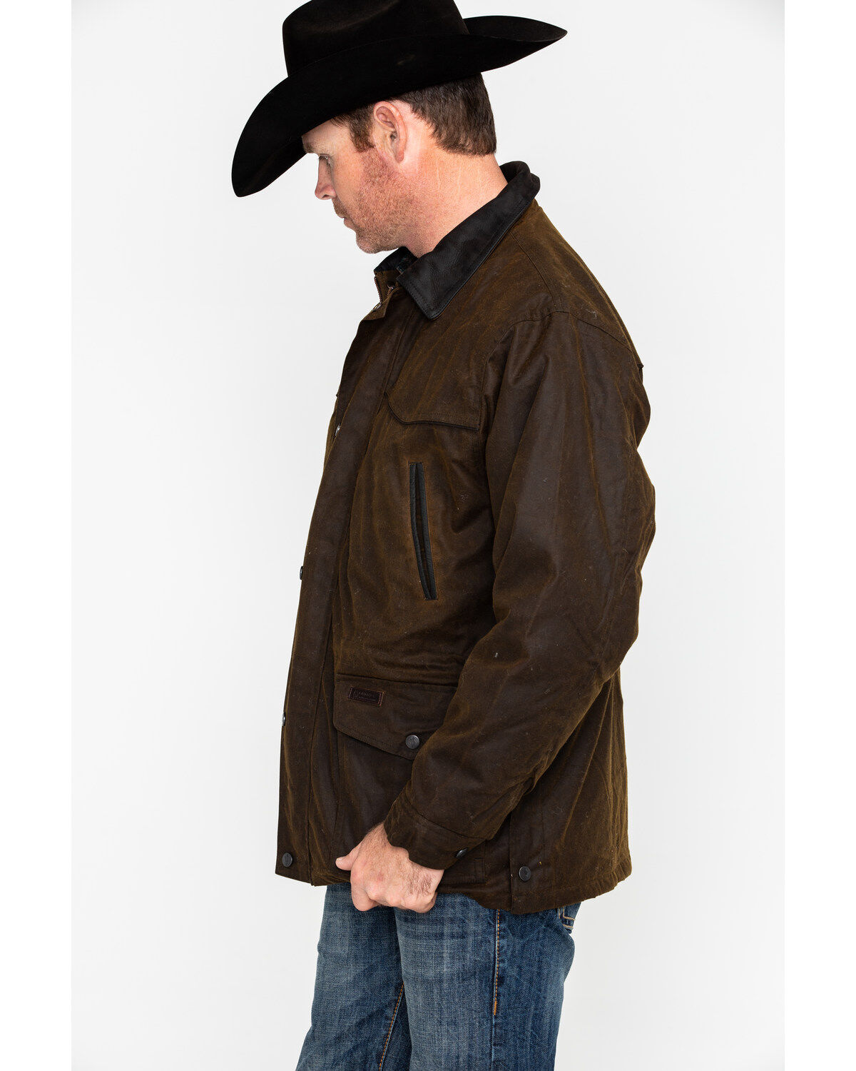 Image #4 - Outback Unisex Waterproof Oilskin Pathfinder Jacket, Bronze, hi-res