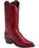 Image #1 - Abilene Women's Cowhide Western Boots - Round Toe, Red, hi-res