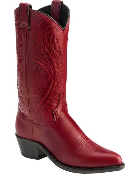 Image #1 - Abilene Women's Cowhide Western Boots - Pointed Toe, Red, hi-res