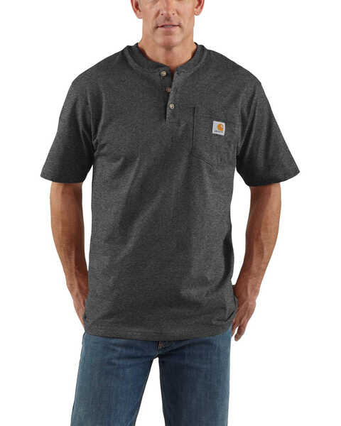 Image #1 - Carhartt Men's Grey Workwear Henley Shirt - Big & Tall , , hi-res